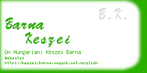 barna keszei business card